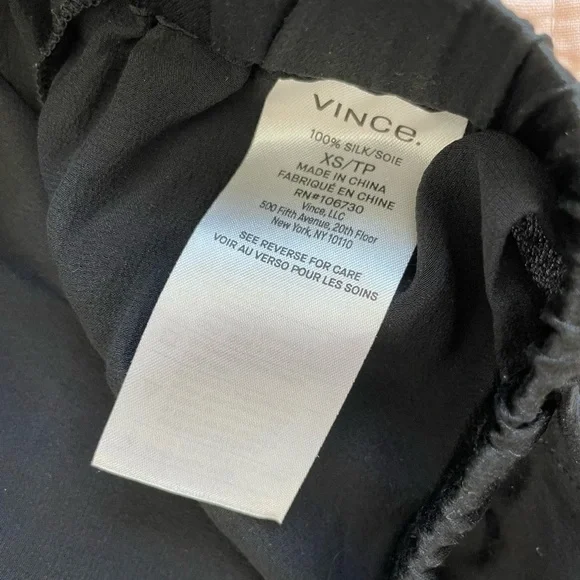 Vince Black Silk Wide Leg Pants XS - Picture 4 of 5